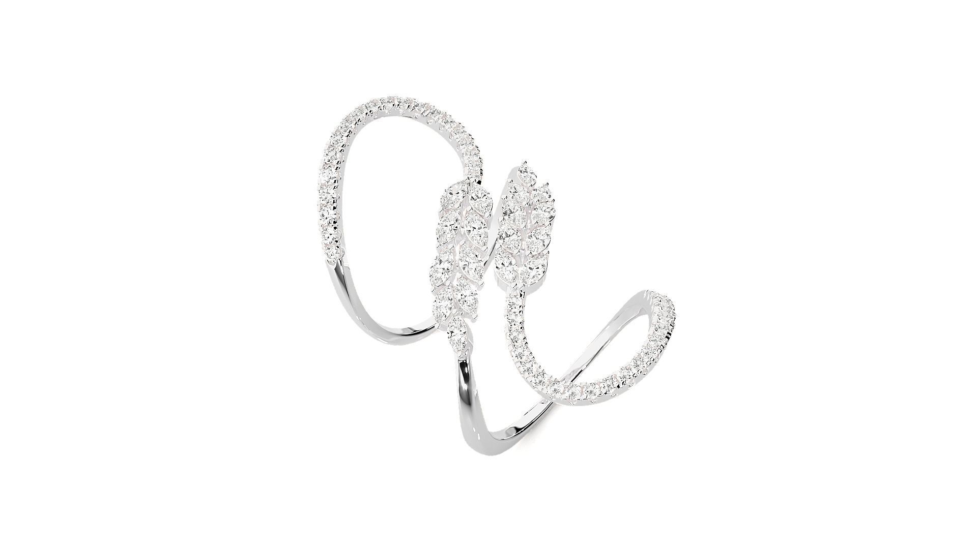 Marquise Diamonds High Jewelry Cocktail Ring 3dm stl renders 3D print model_6