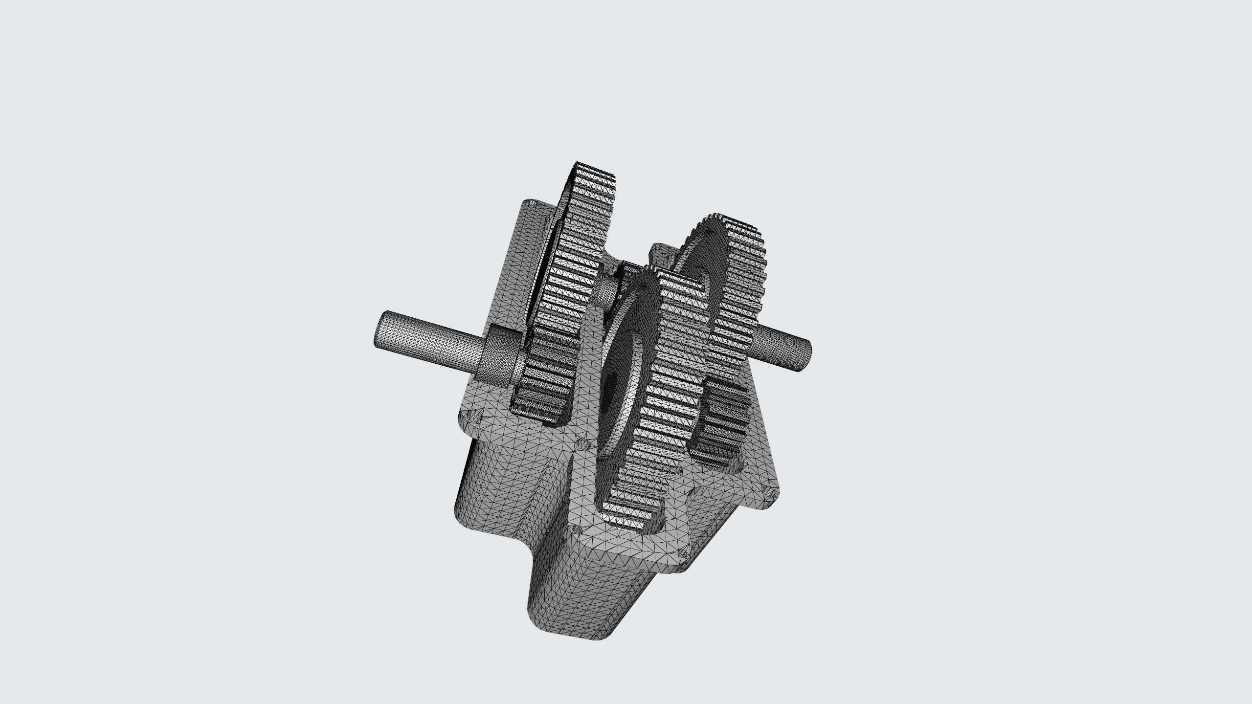 Reducer with bearings and gears 3D model_12