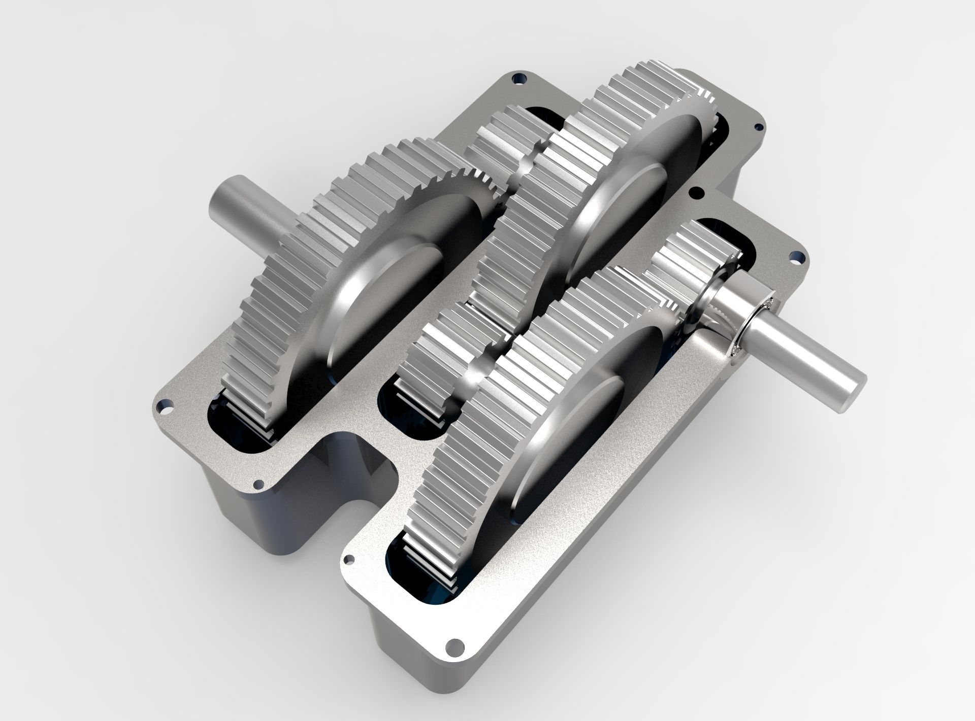 Reducer with bearings and gears 3D model_2