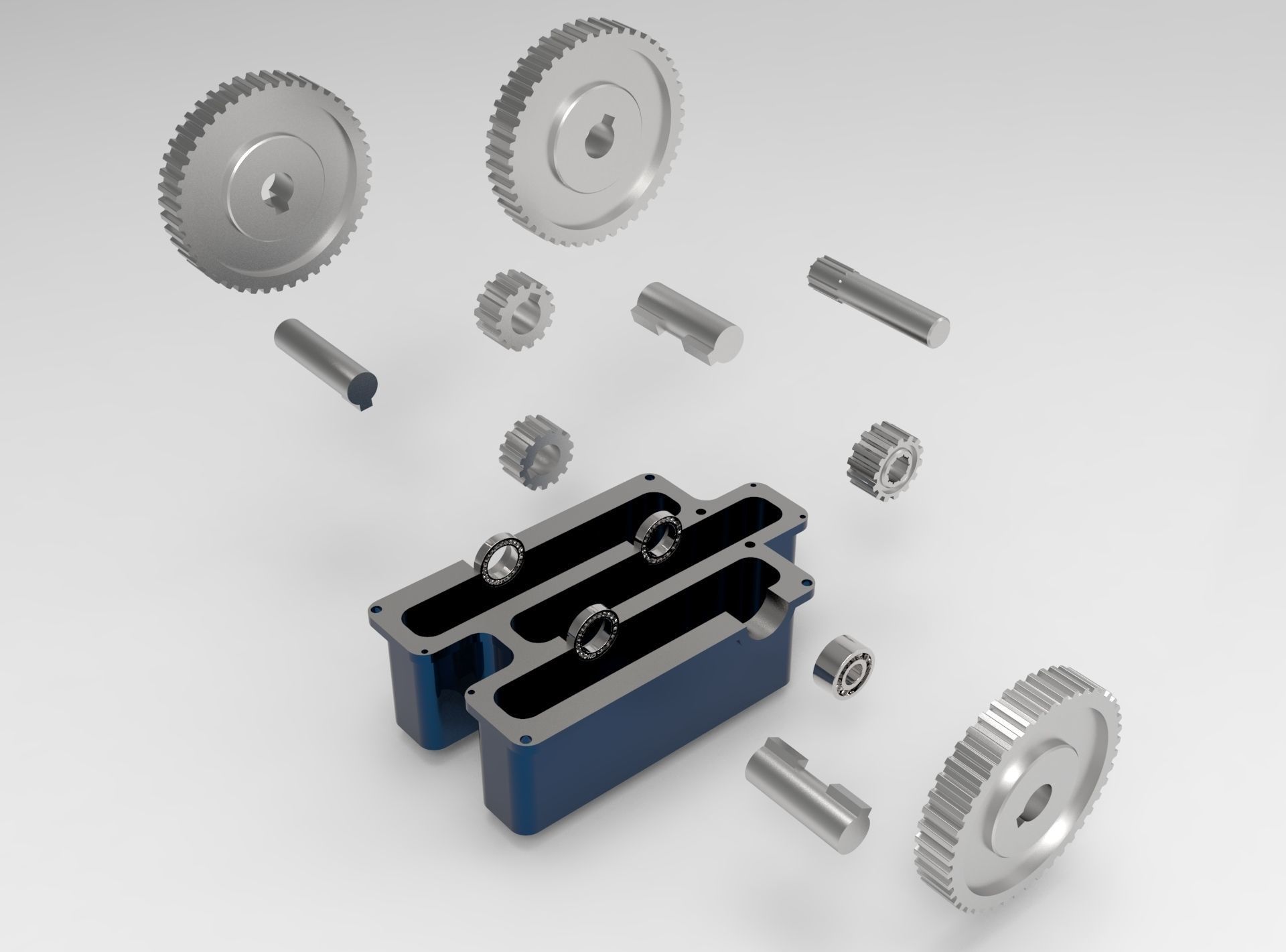 Reducer with bearings and gears 3D model_11