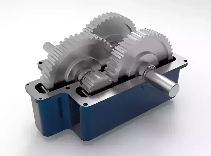 Reducer with bearings and gears 3D model