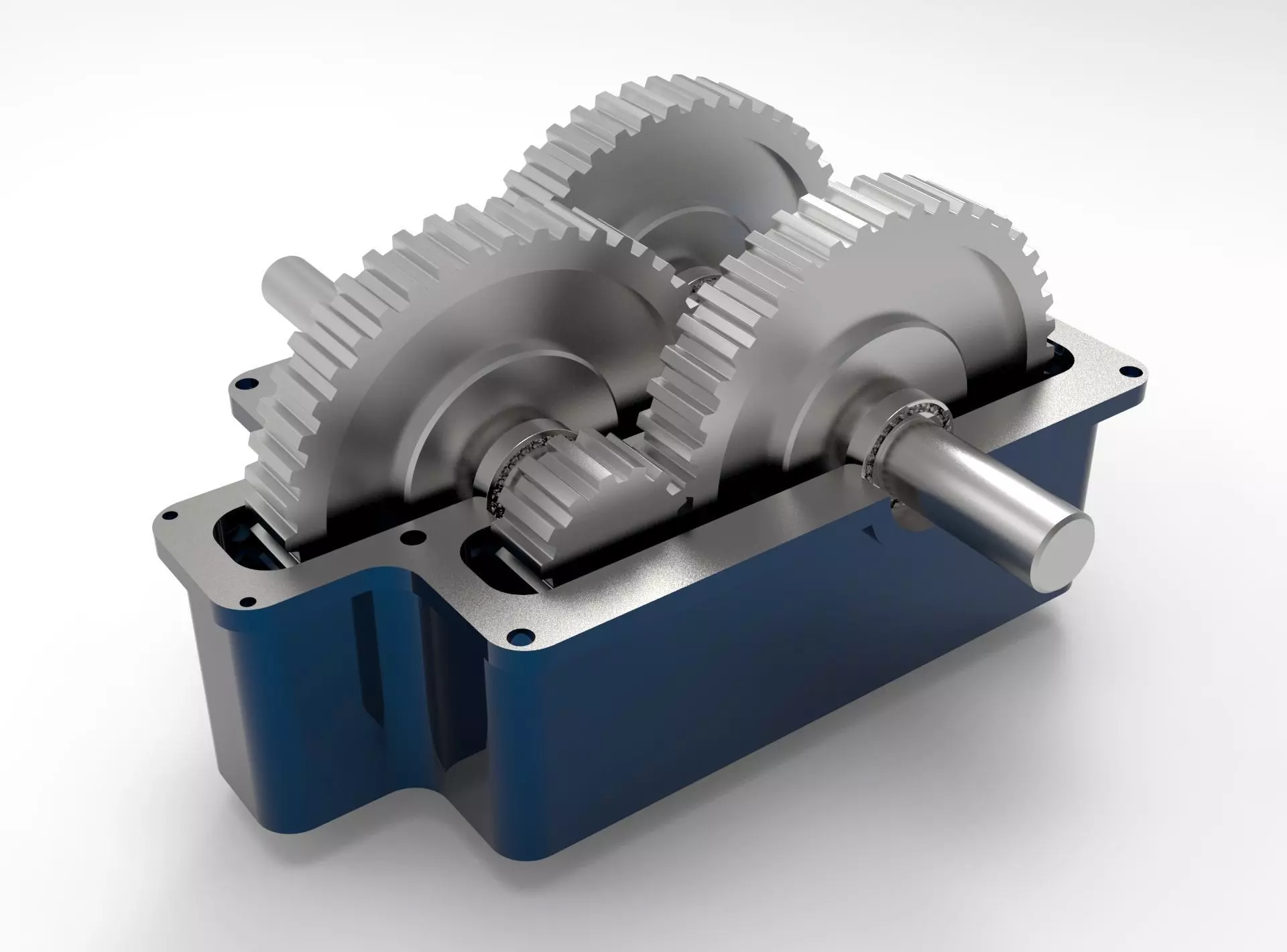 Reducer with bearings and gears 3D model_0