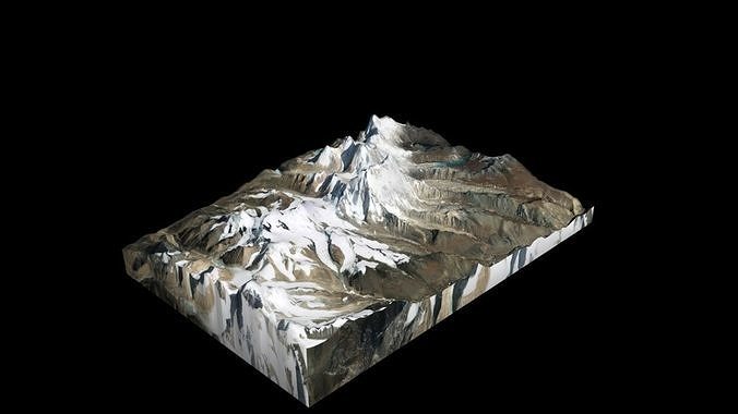 Kula Kangri Mountain Low-poly 3D model