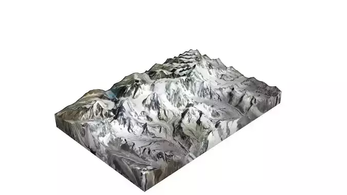 Labuche Kang Mountain Low-poly 3D model Labuche Kang Mountain Low-poly 3D model