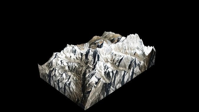 Langtang Ri Mountain Low-poly 3D model