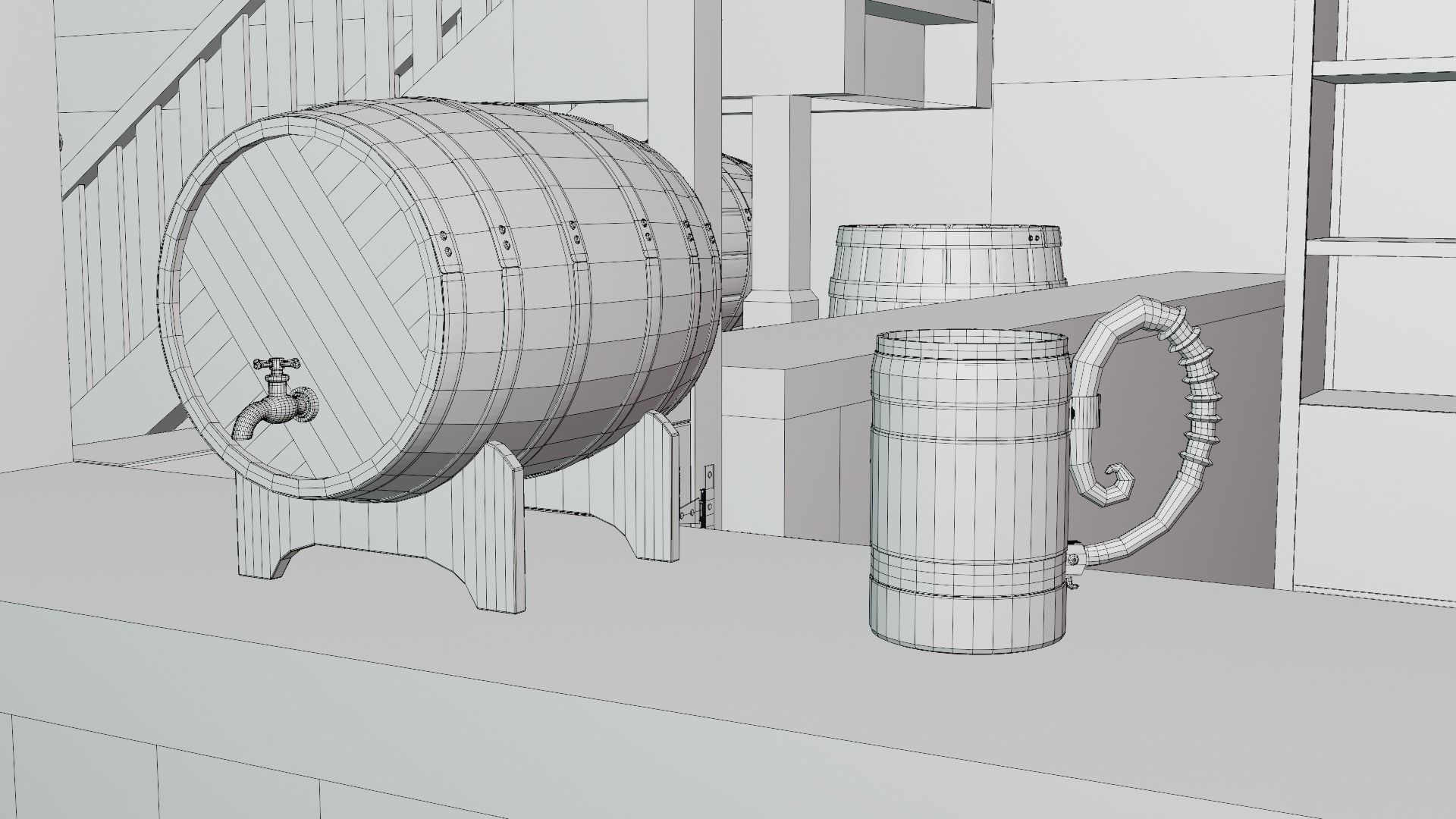 Medieval Tavern 3d Scene 3D model_22