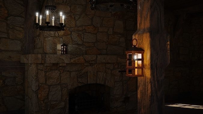 Medieval Tavern 3d Scene 3D model 6