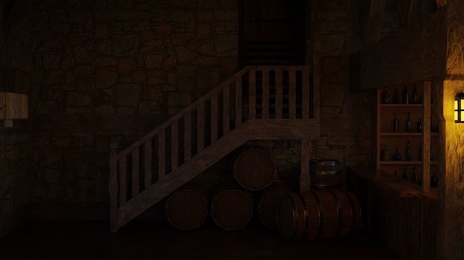 Medieval Tavern 3d Scene 3D model 7