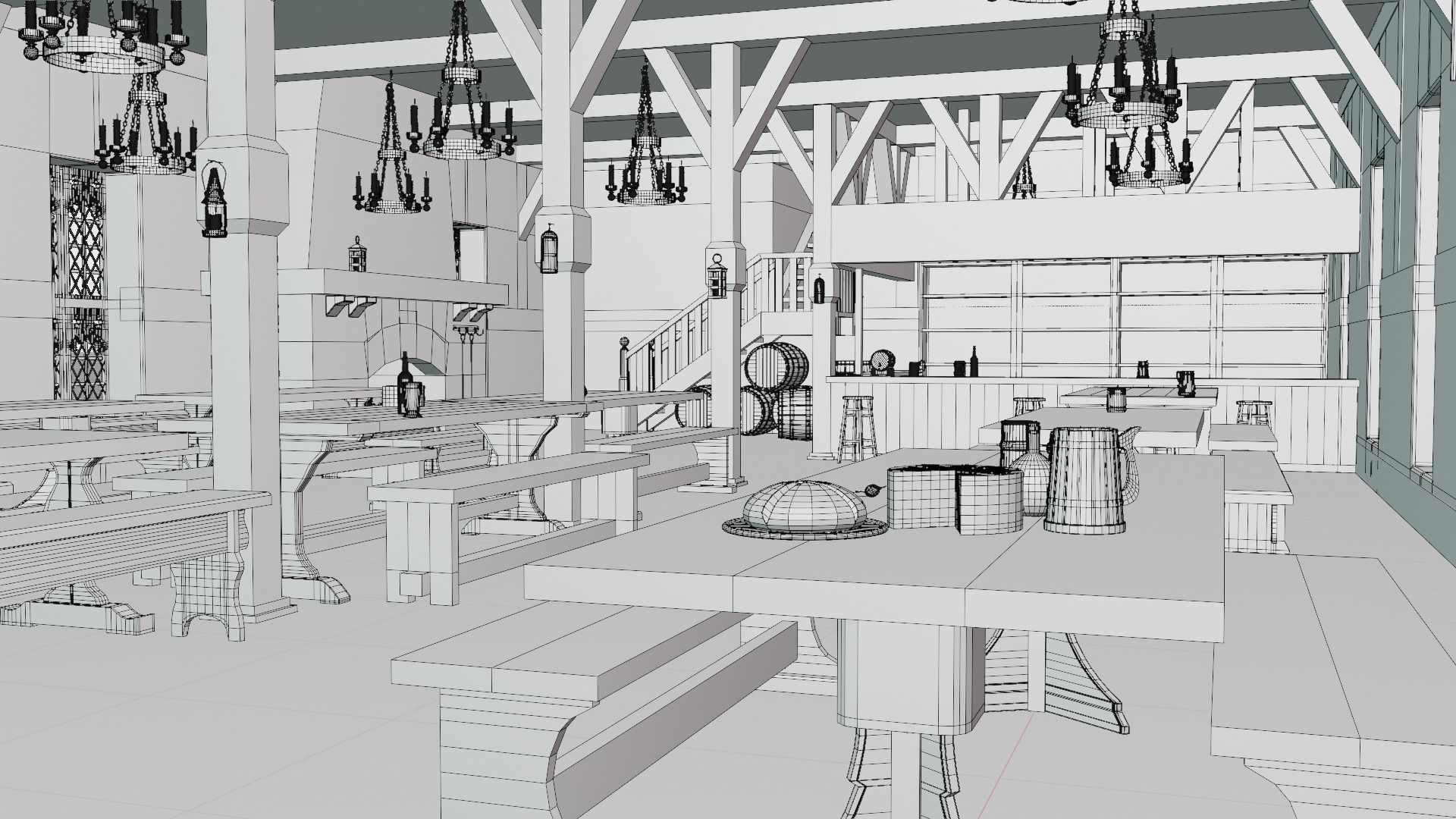 Medieval Tavern 3d Scene 3D model_20