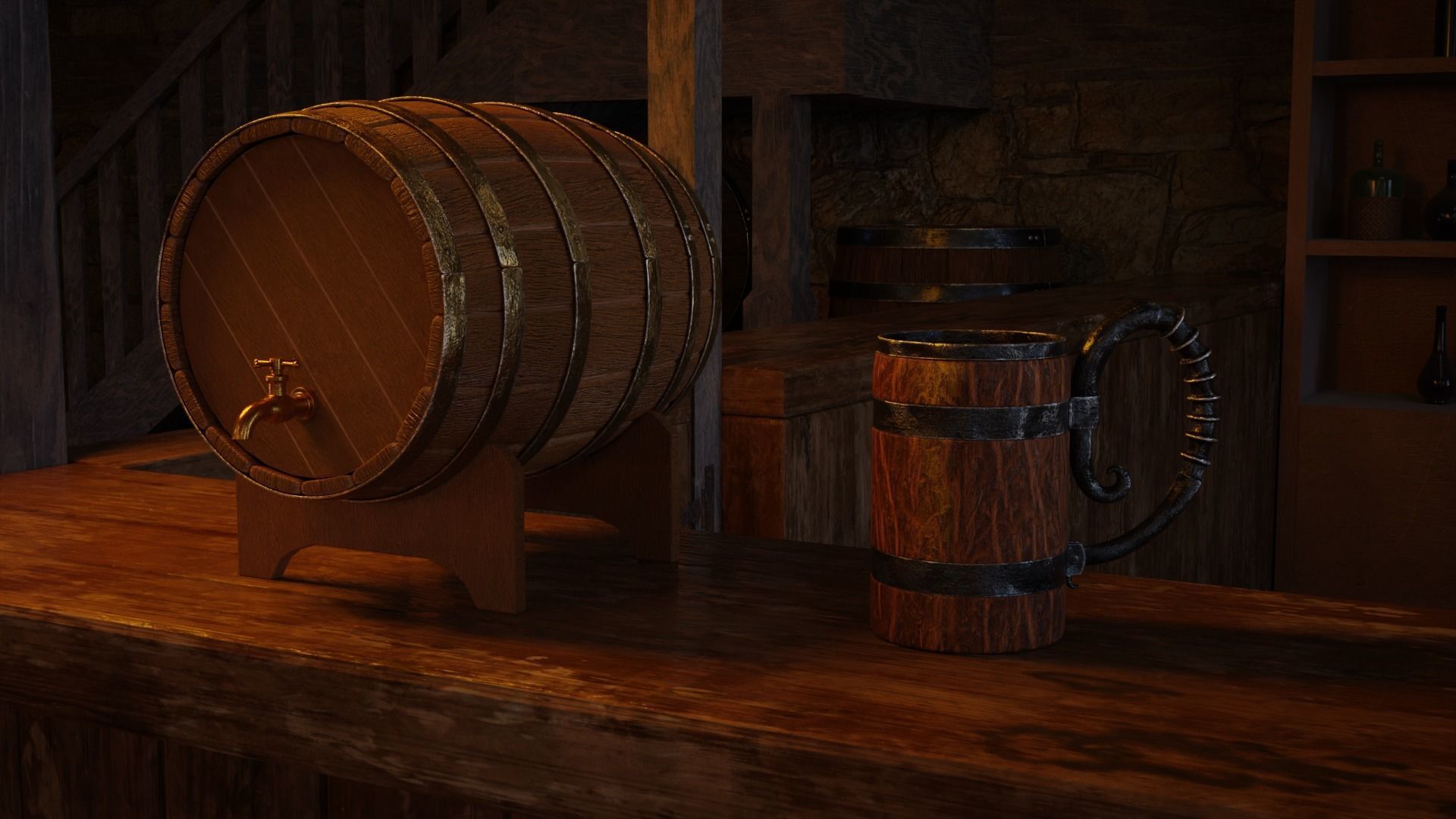 Medieval Tavern 3d Scene 3D model_2