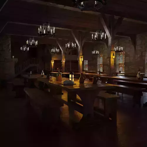Medieval Tavern 3d Scene 3D model