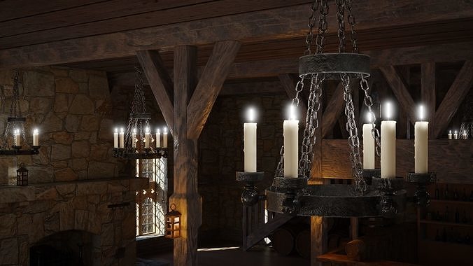 Medieval Tavern 3d Scene 3D model 4