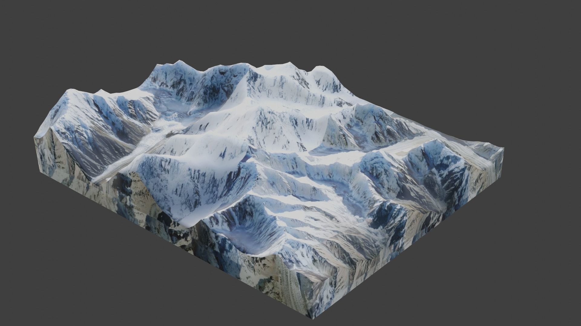 Momhil Sar Mountain Low-poly 3D model_1