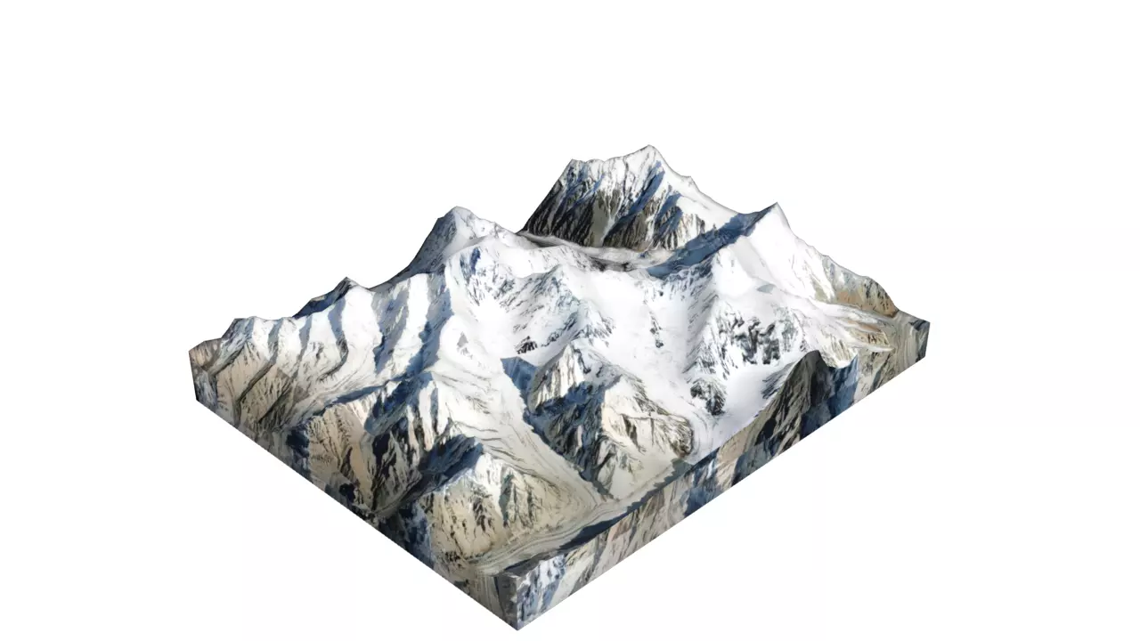 Momhil Sar Mountain Low-poly 3D model_0