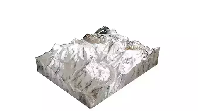 Mukut Parbat Mountain Low-poly 3D model Mukut Parbat Mountain Low-poly 3D model