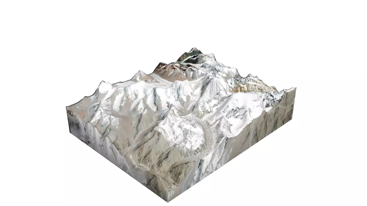 Mukut Parbat Mountain Low-poly 3D model_0