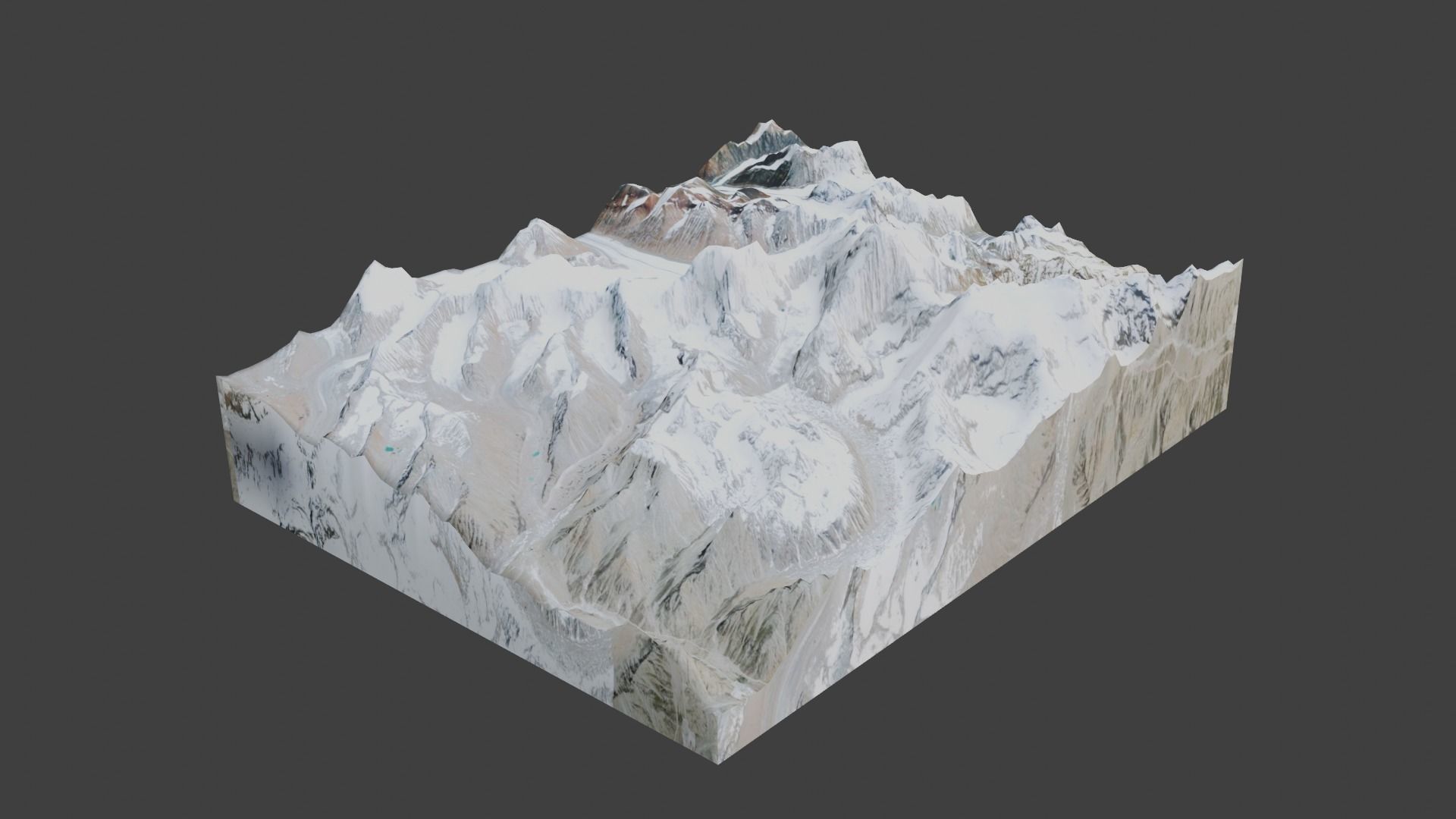 Mukut Parbat Mountain Low-poly 3D model_1