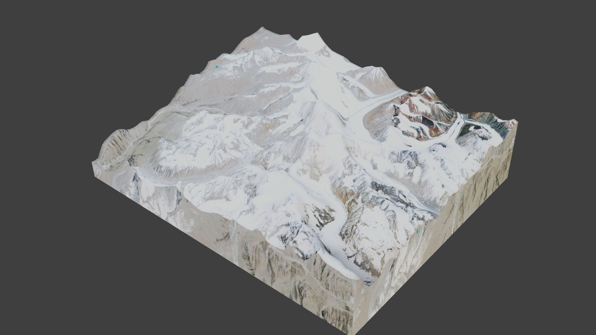 Mukut Parbat Mountain Low-poly 3D model_4