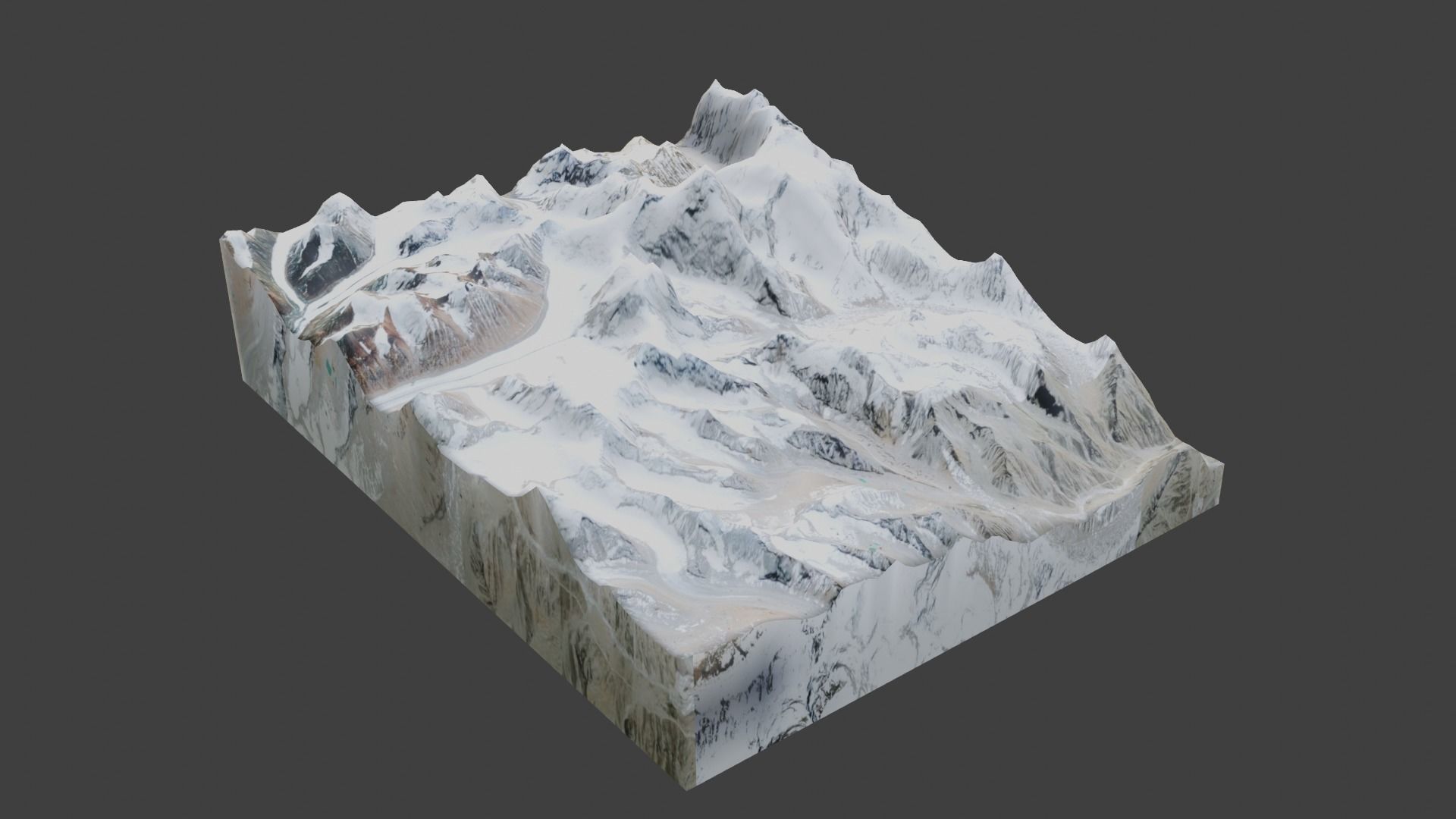 Mukut Parbat Mountain Low-poly 3D model_2