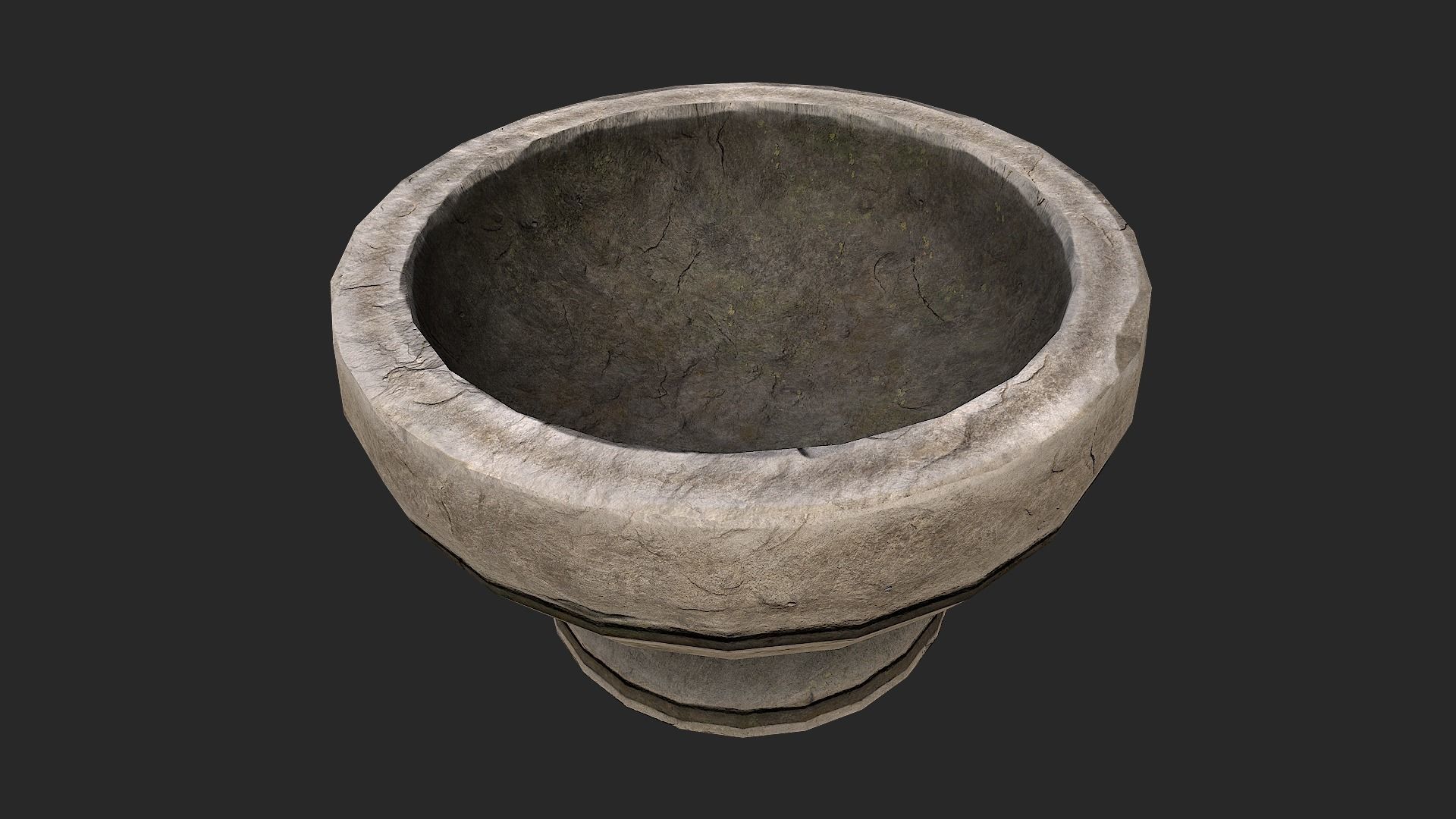 Stone Mortar and Pestle Low-poly 3D model_5