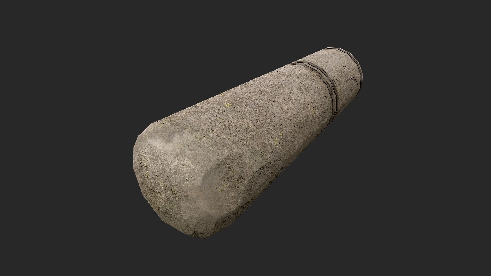 Stone Mortar and Pestle Low-poly 3D model_10