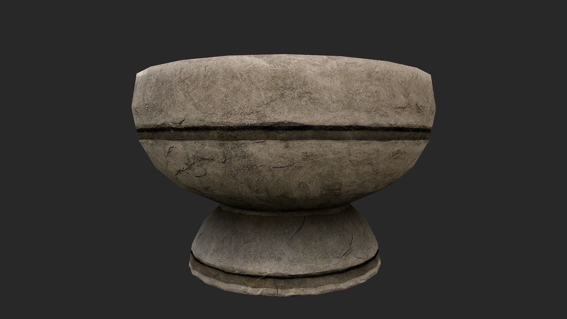 Stone Mortar and Pestle Low-poly 3D model_3