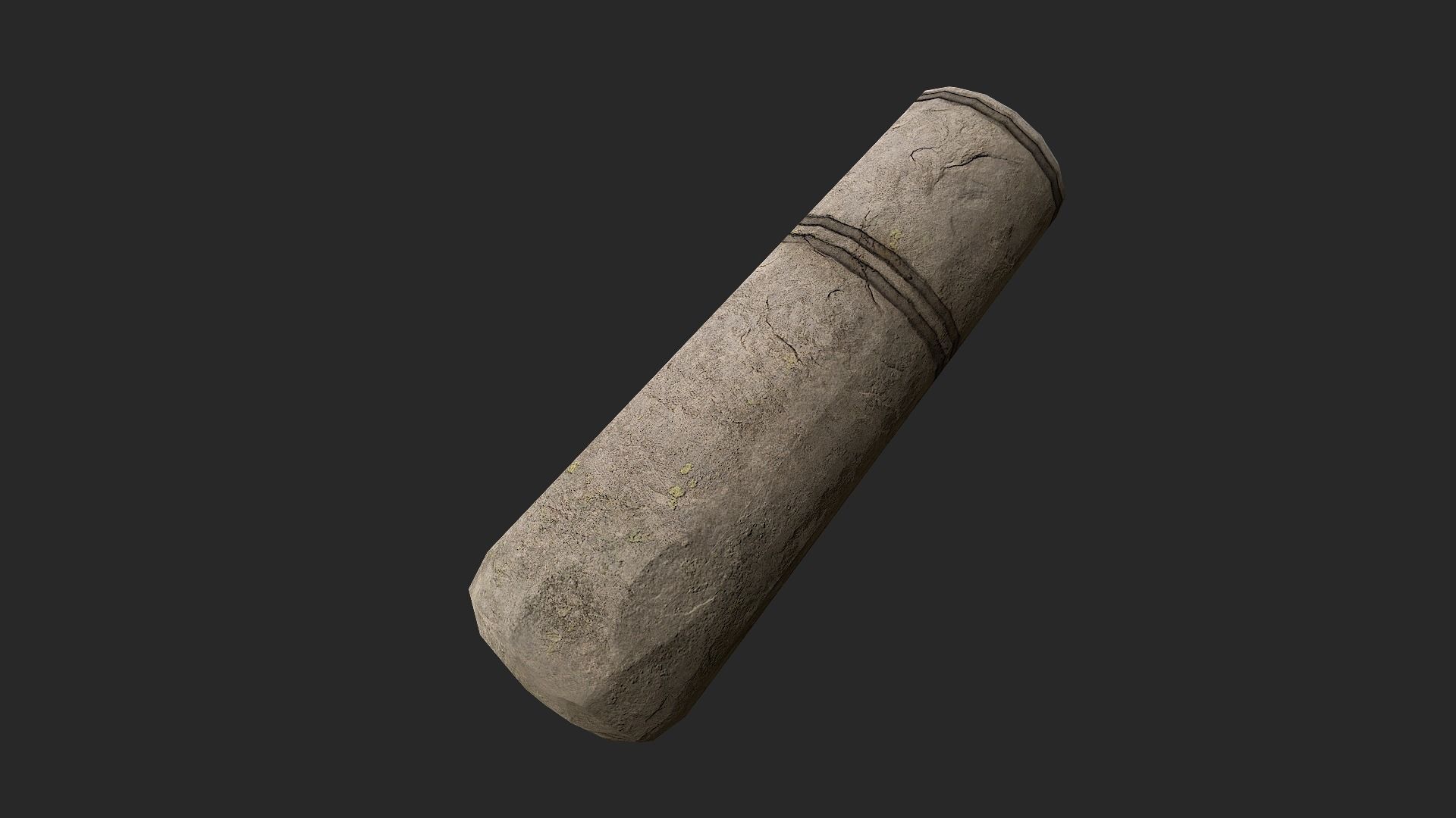 Stone Mortar and Pestle Low-poly 3D model_7