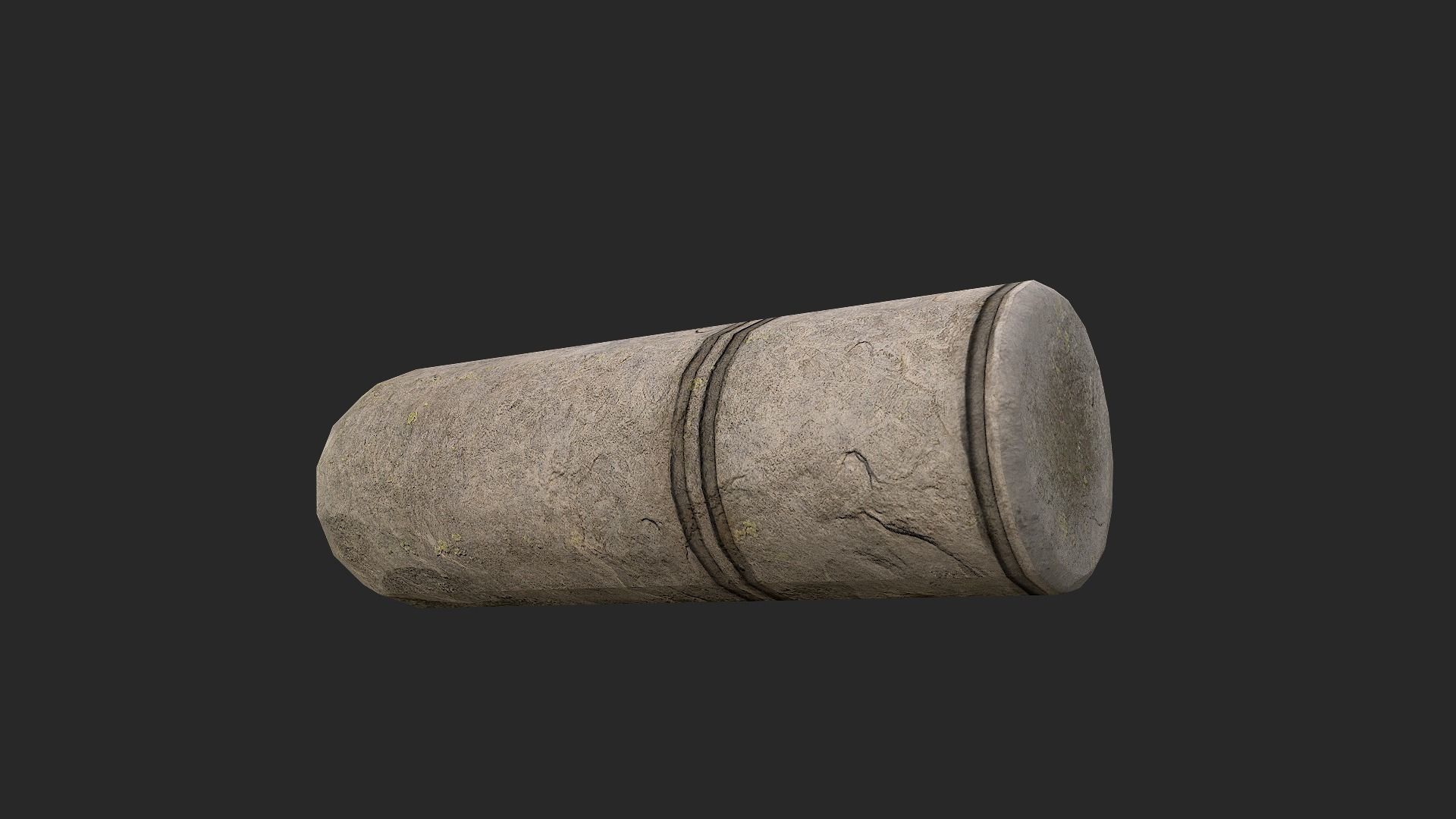 Stone Mortar and Pestle Low-poly 3D model_9