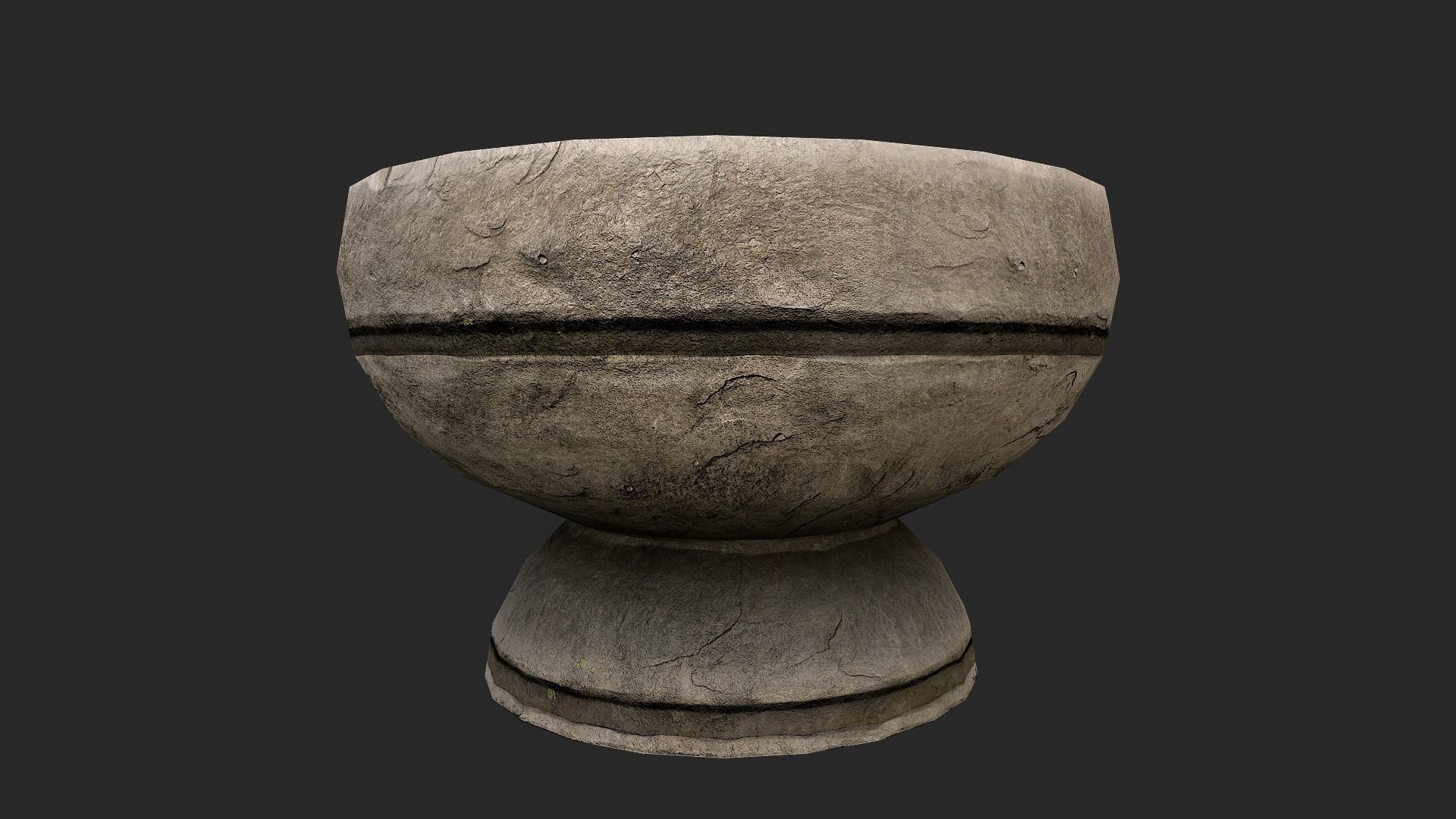 Stone Mortar and Pestle Low-poly 3D model_20