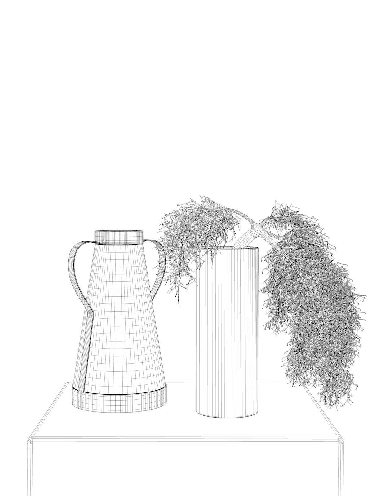 Dill with Vases 3D model_3