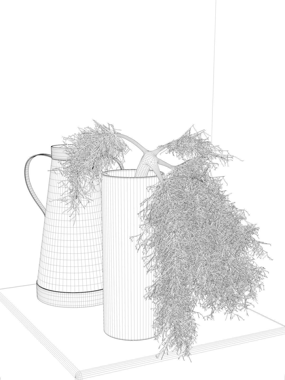 Dill with Vases 3D model_4