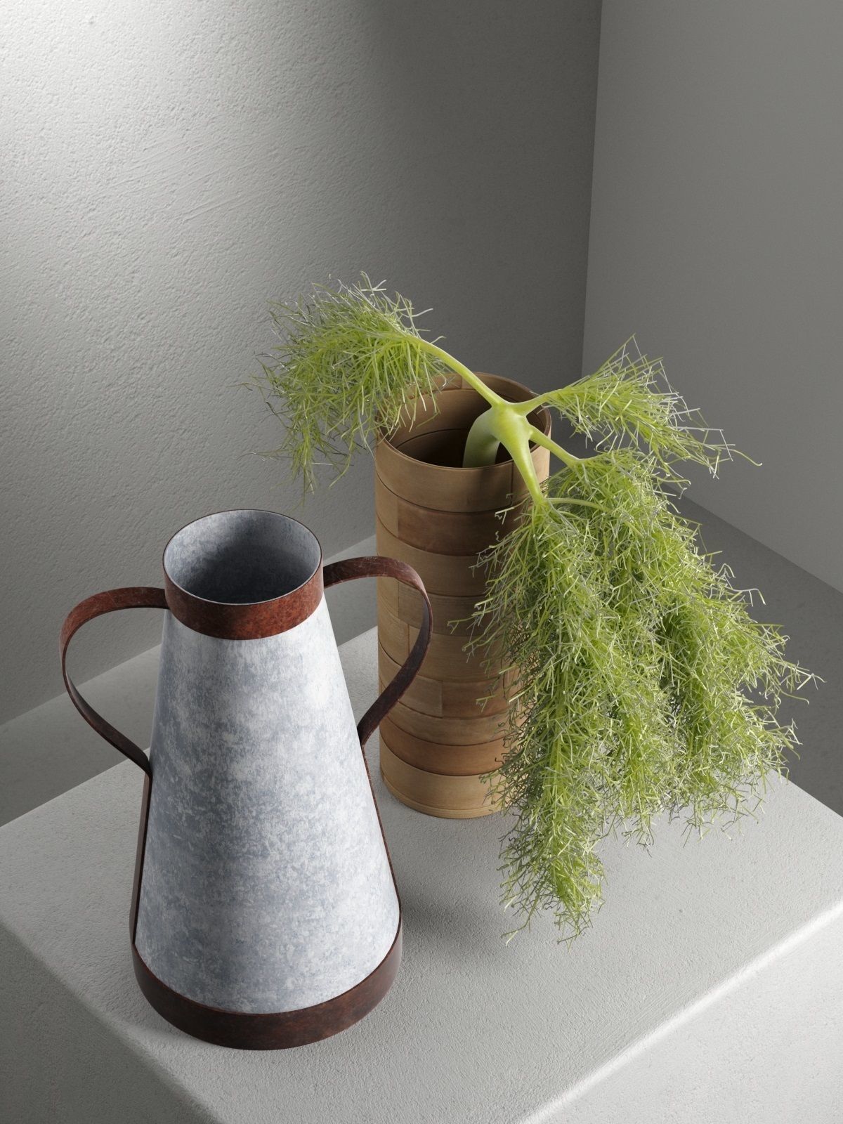 Dill with Vases 3D model_2