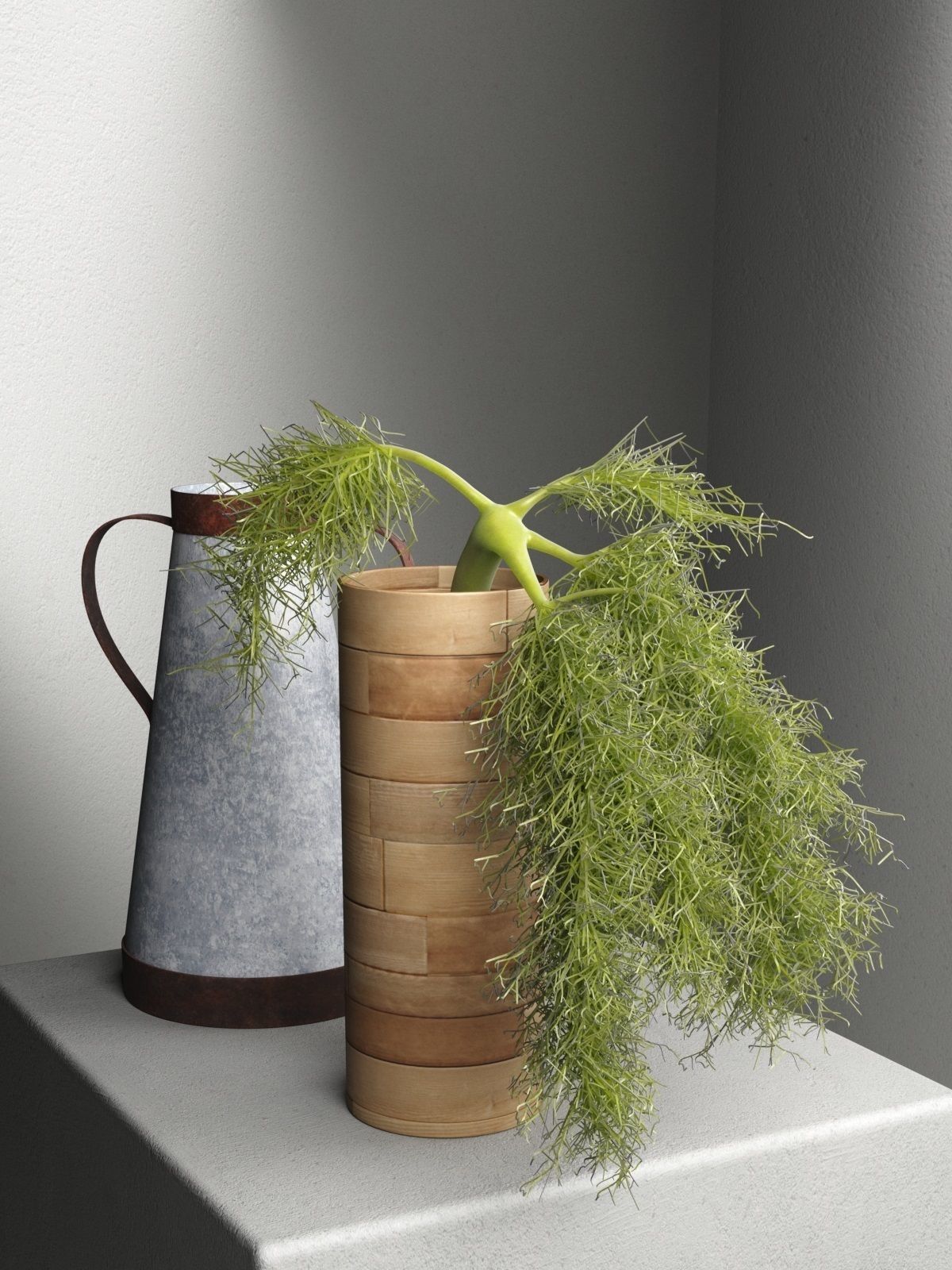 Dill with Vases 3D model_1