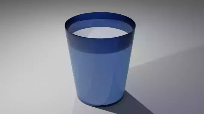 Stylized Glass With Milk  Low-poly