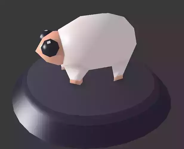 Sheep small cute character Free low-poly 3D model