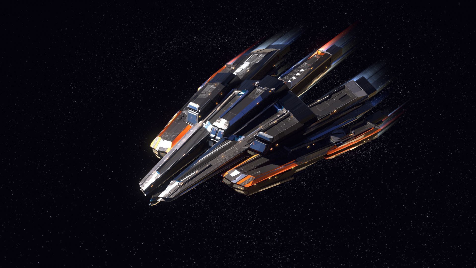 27 Lowpoly Sci-Fi Spaceship Kitbash Bundle Pack Bundle Package Low-poly 3D model_11