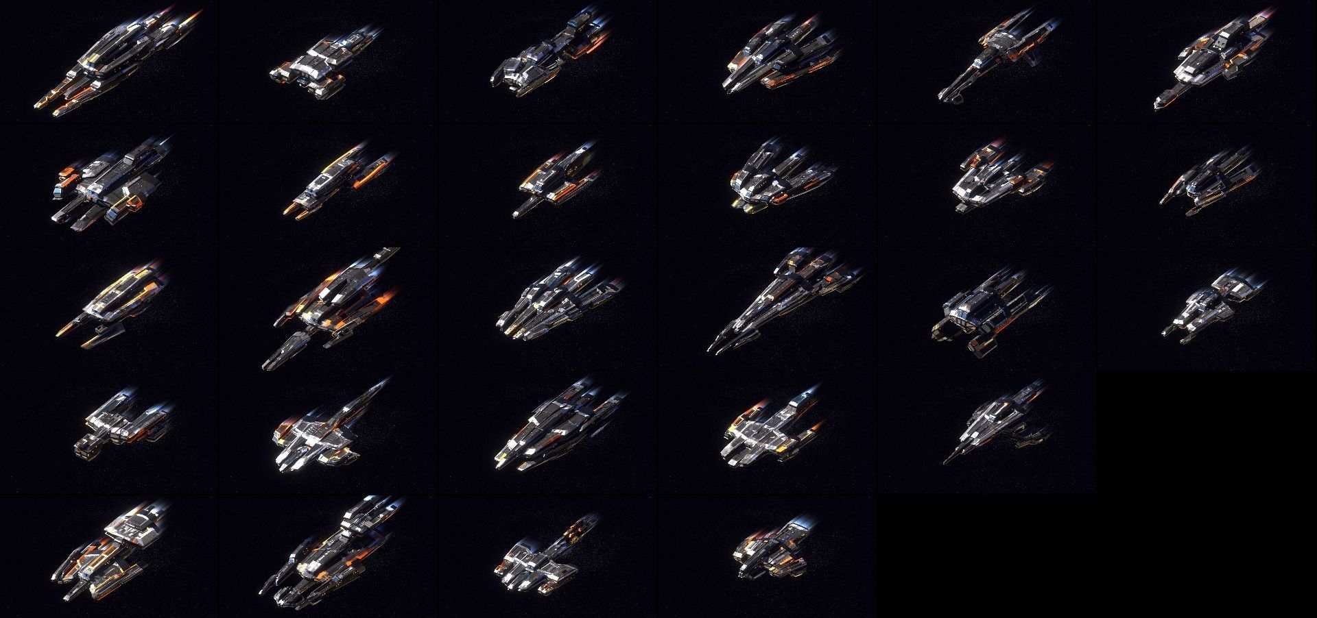 27 Lowpoly Sci-Fi Spaceship Kitbash Bundle Pack Bundle Package Low-poly 3D model_1