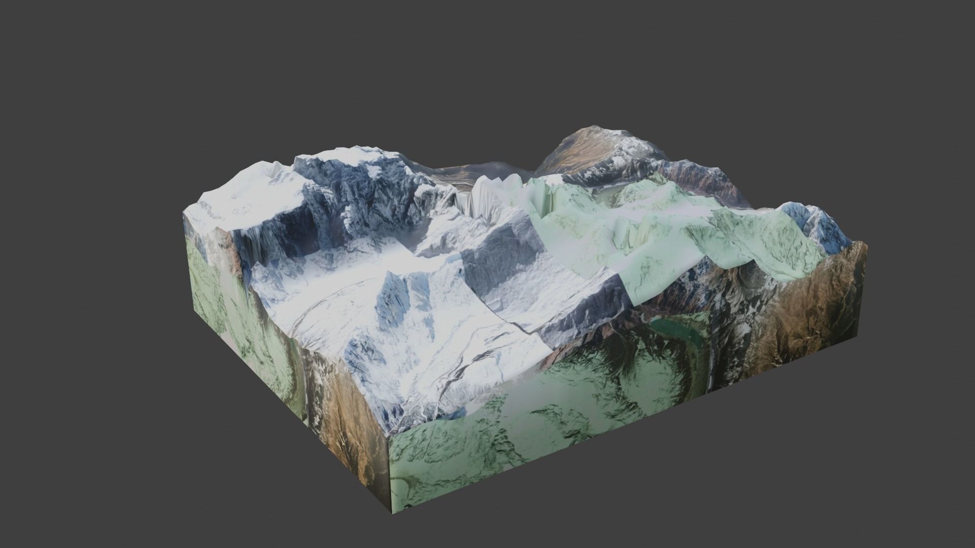 Ngadi Chuli Mountain Low-poly 3D model_2