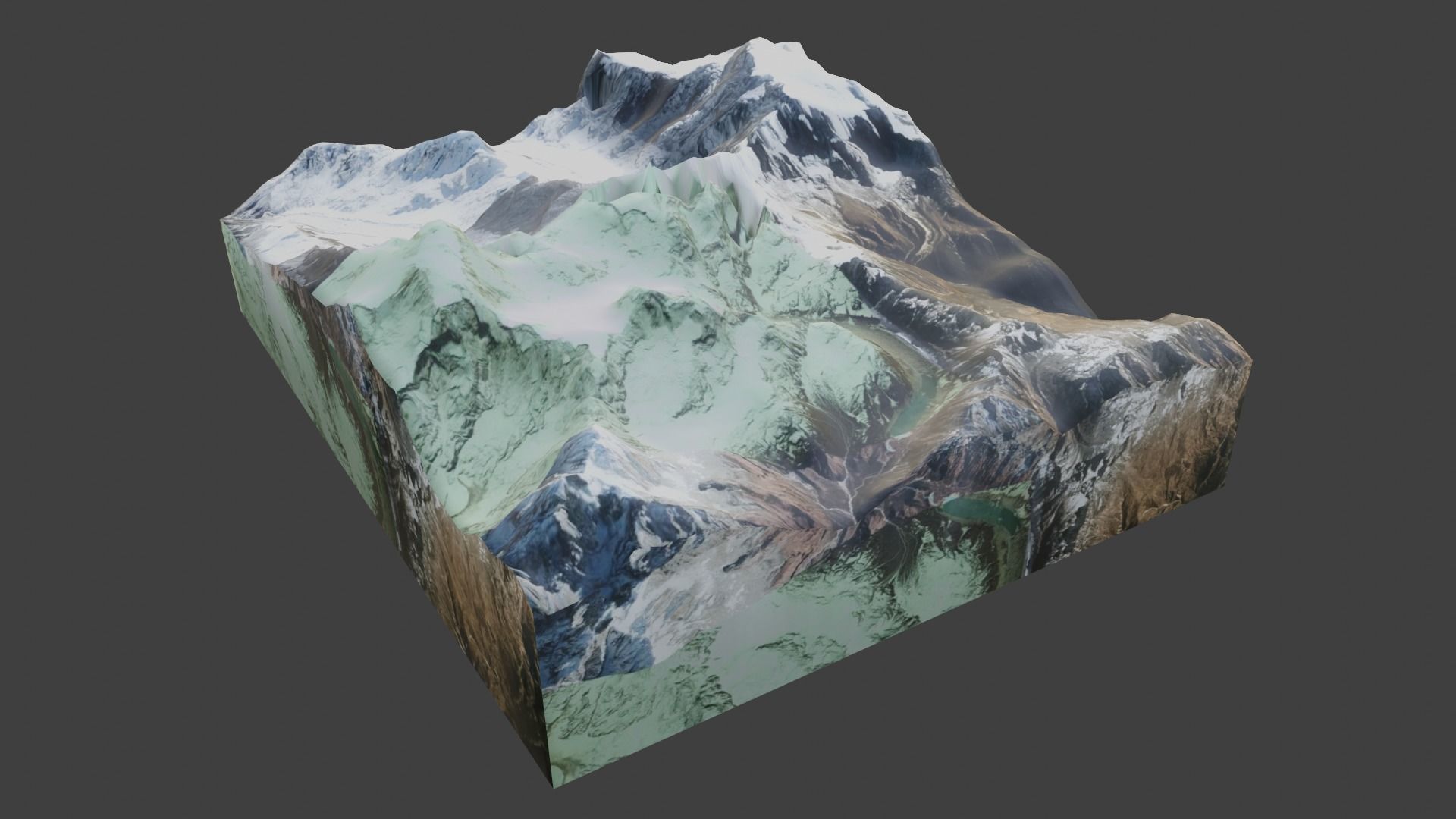 Ngadi Chuli Mountain Low-poly 3D model_1