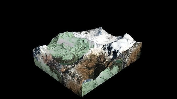 Ngadi Chuli Mountain Low-poly 3D model