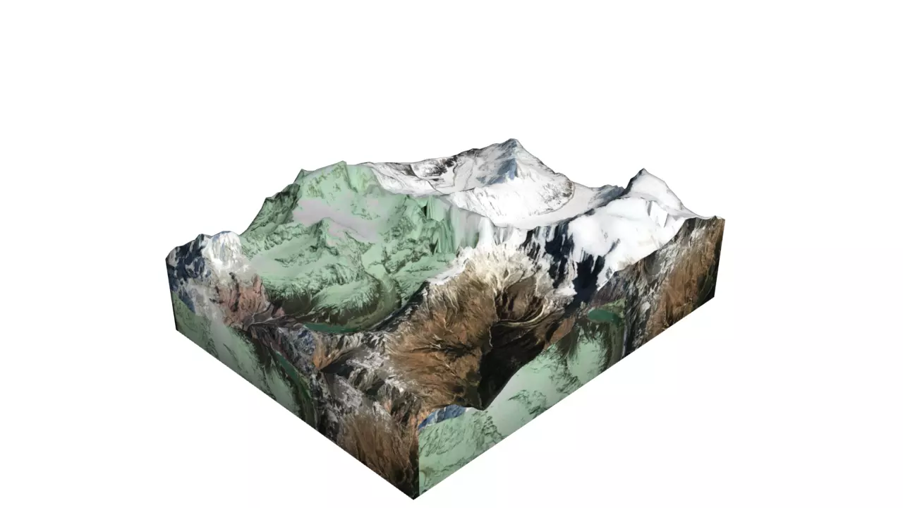 Ngadi Chuli Mountain Low-poly 3D model_0