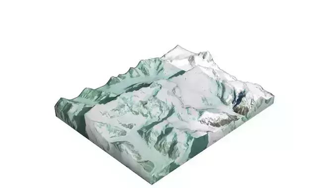 Peak Jengish Chokusu Mountain Low-poly 3D model Peak Jengish Chokusu Mountain Low-poly 3D model