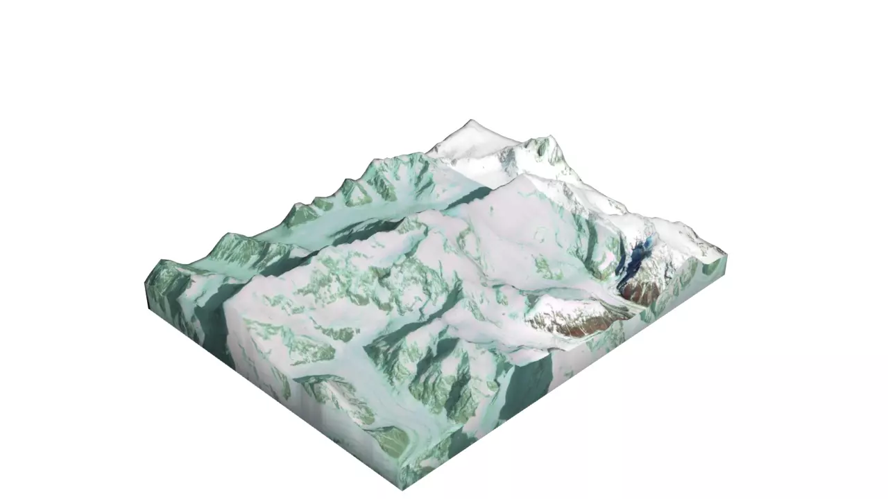 Peak Jengish Chokusu Mountain Low-poly 3D model_0