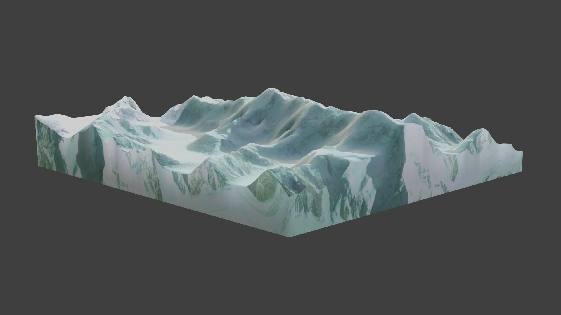 Peak Jengish Chokusu Mountain Low-poly 3D model_1