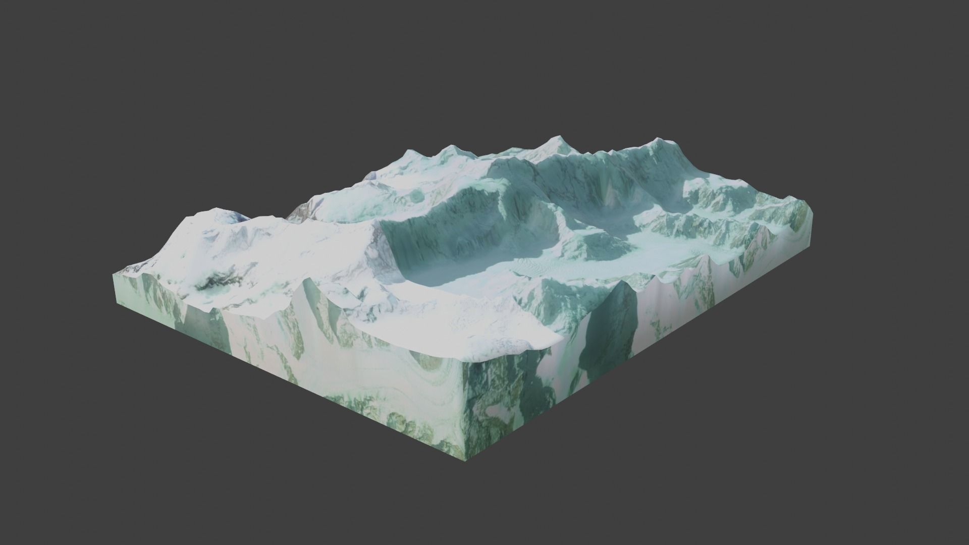 Peak Jengish Chokusu Mountain Low-poly 3D model_3