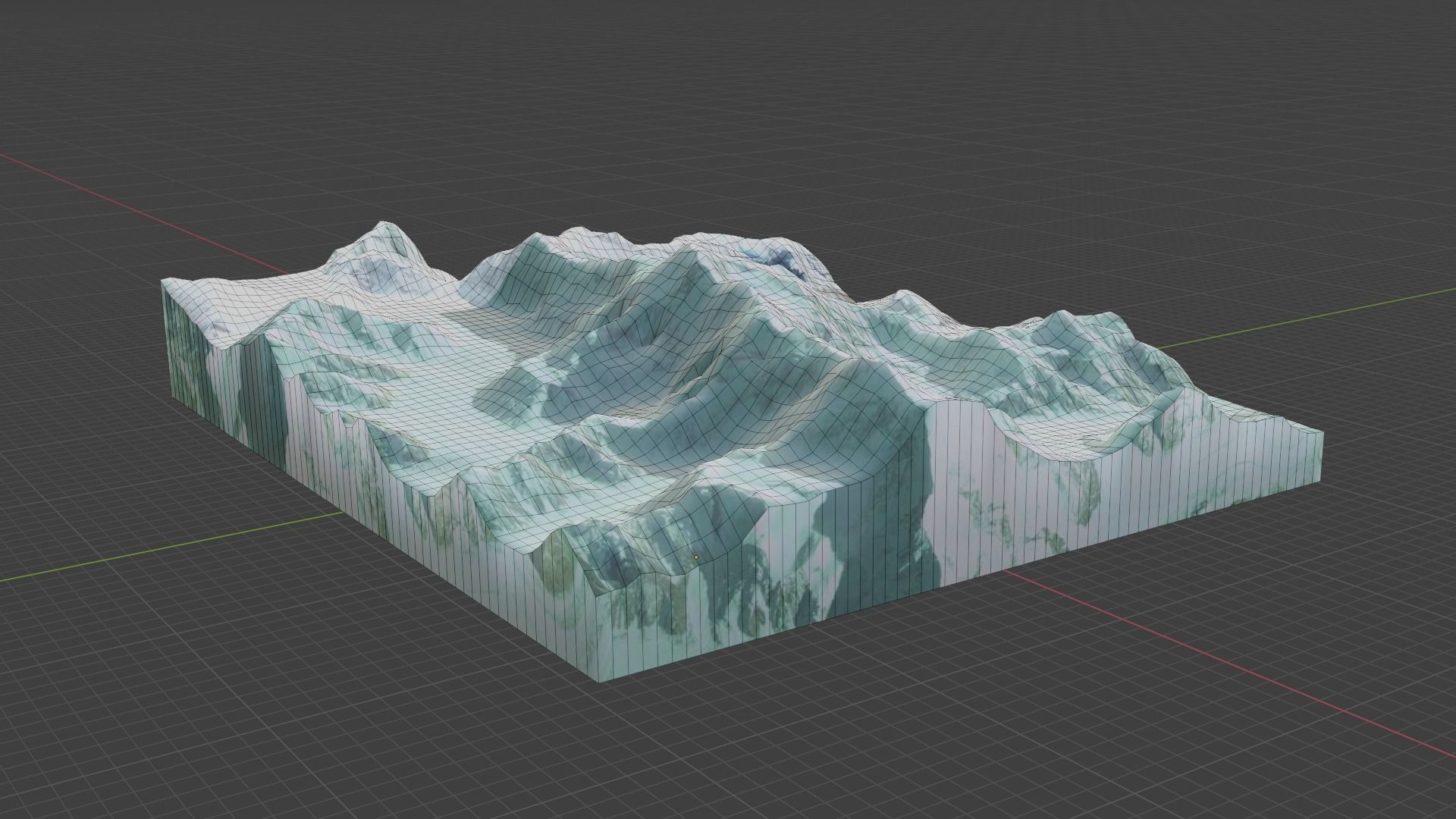 Peak Jengish Chokusu Mountain Low-poly 3D model_6