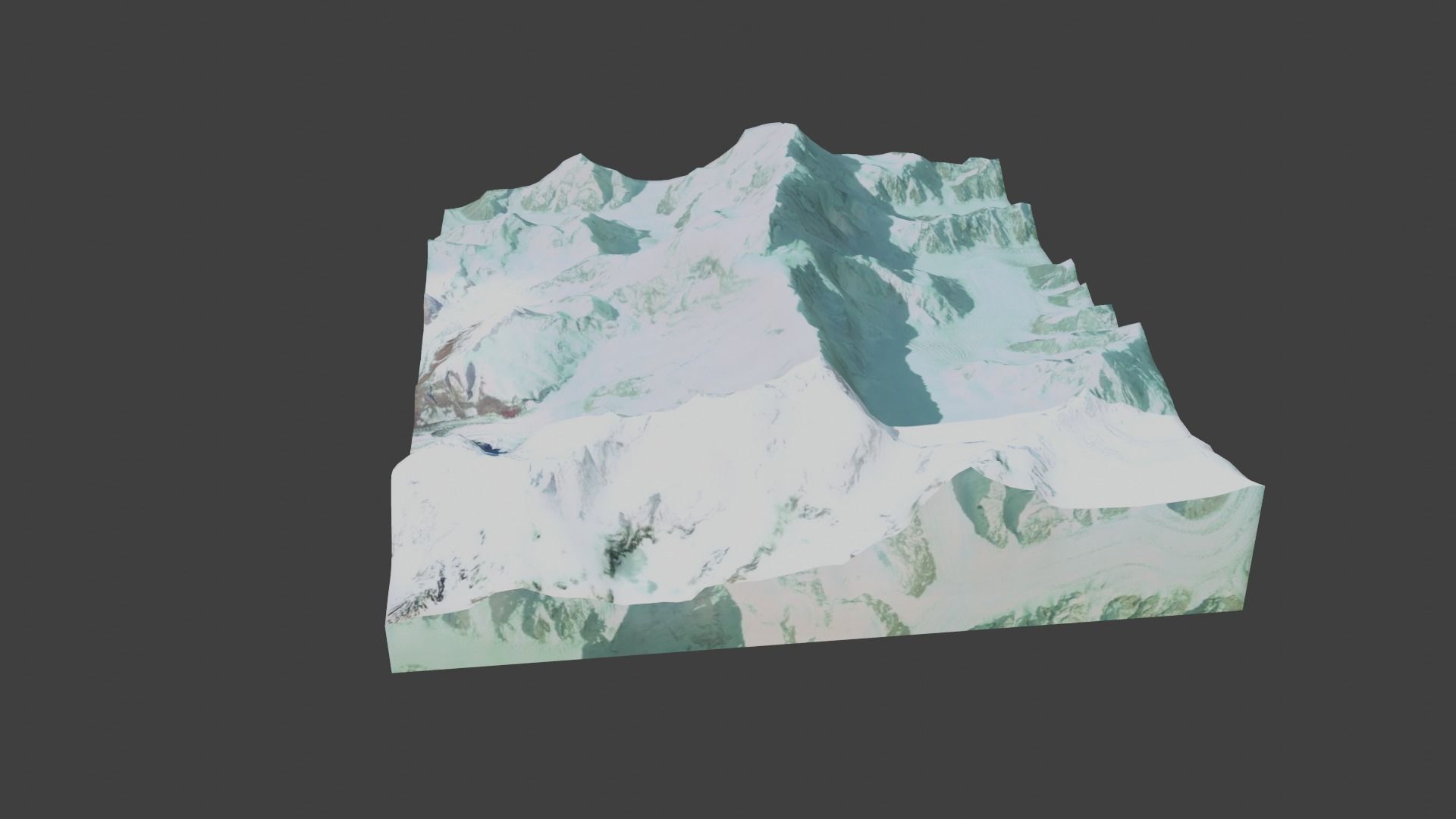 Peak Jengish Chokusu Mountain Low-poly 3D model_4