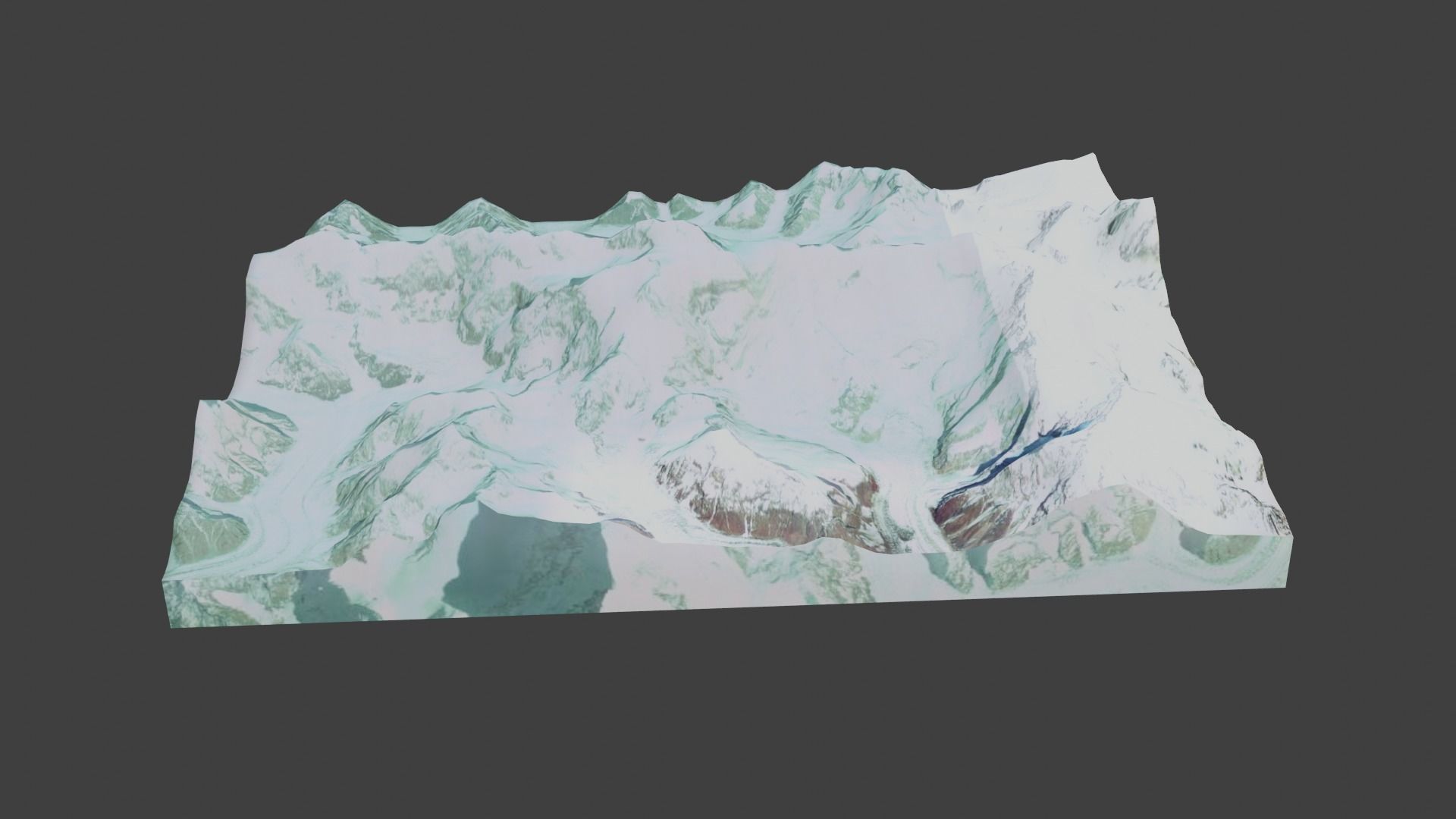 Peak Jengish Chokusu Mountain Low-poly 3D model_5