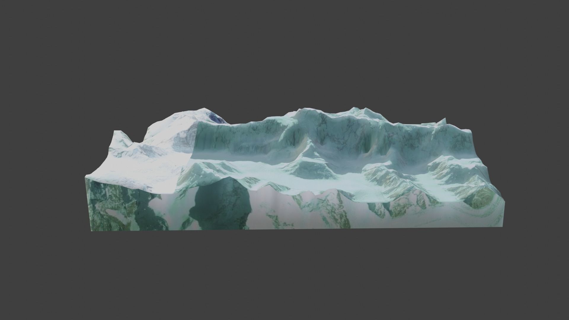 Peak Jengish Chokusu Mountain Low-poly 3D model_2