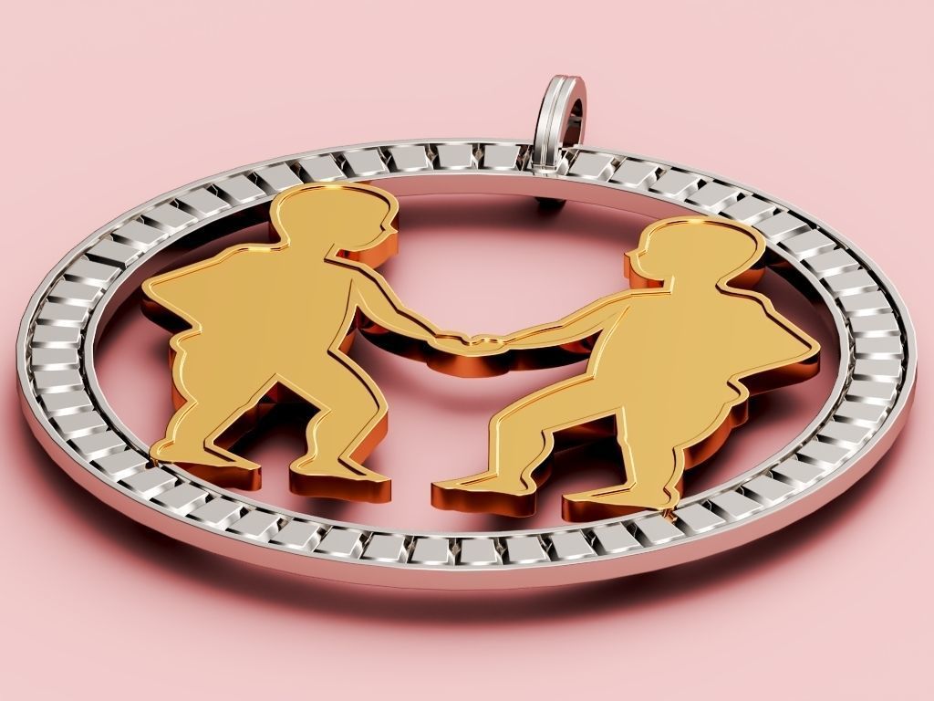 Gemini Pendant 3D print model_3
